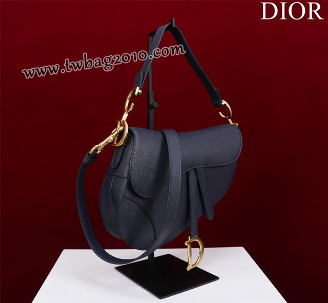 Dior专柜新款迪奥高仿原单长肩带大小号牛皮马鞍包手拎斜挎包 djfk1790